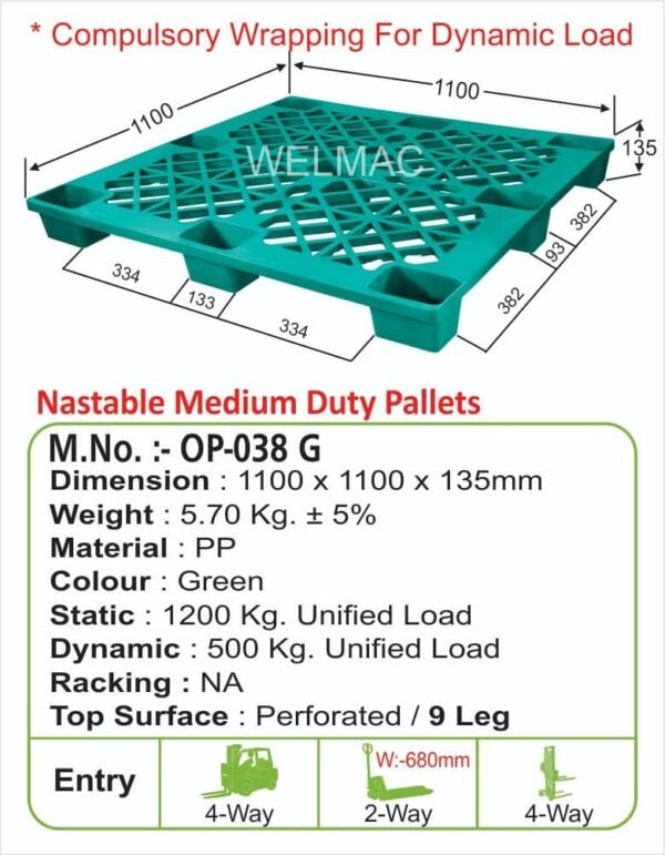 Nastable Medium Duty Pallets (OP – 038 G)